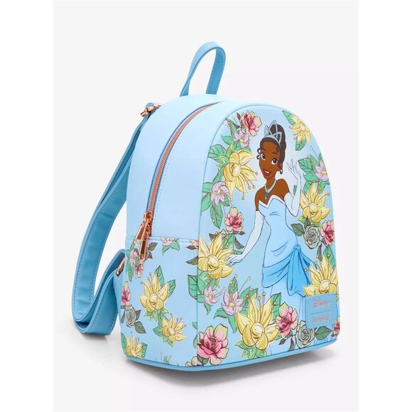 Loungefly Disney The Princess And The Frog Blue Floral Mini Backpack main image 4